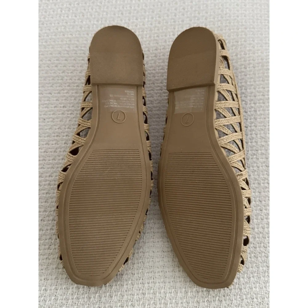 a new day Beige Woven Cutout Ballet Flats